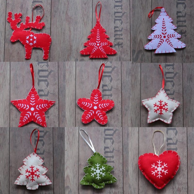 Набор елочных украшений из фетра Christmas stars из коллекции New Year Essential