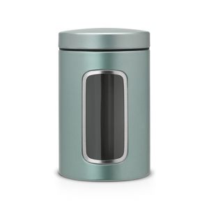 Контейнер для сыпучих продуктов с окном Brabantia 1,4л - Metallic Mint (мятный металлик)