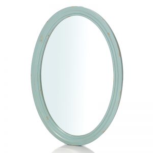 Овальное зеркало Mobiler de Maison Bleu aquamarine "Морской голубой"