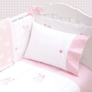 Комлект детского постельного белья "ANGELS", белый/розовый