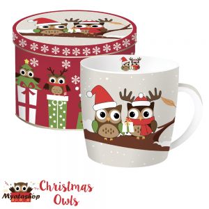 Кружка Совята на ветке Christmas owls