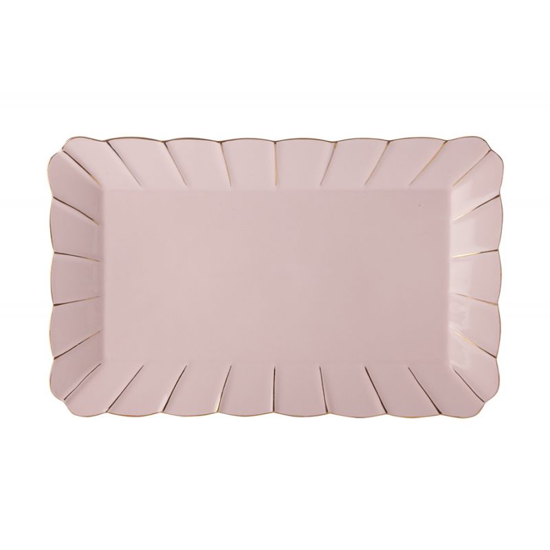 Блюдо прямоугольное (розовое) Свежее дыхание в подарочной упаковке