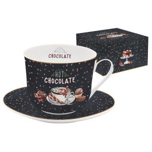 Чашка с блюдцем "Hot Chocolate" в подарочной упаковке