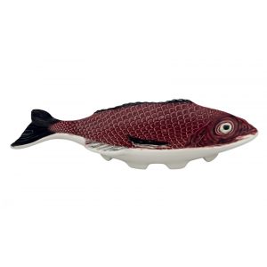 Фаянсовая тарелка для рыбы удлиненная "Рыбы" 27 см