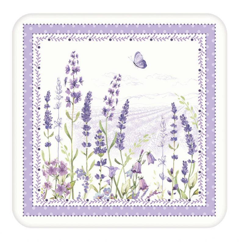 Набор из 6 подставок под стаканы "Lavender field" в подарочной упаковке