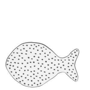 Подставка для ложки "White/Dots in Black" (в форме рыбки)