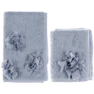 Комплект махровых полотенец с цветами