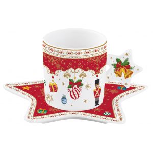 Чашка с блюдцем "Christmas ornaments" в подарочной упаковке