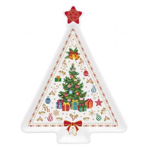 Тарелка сервировочная "Christmas ornaments" в виде елочки в подарочной упаковке