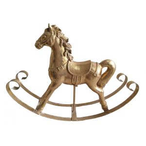 Декор "Лошадка-качалка" золотисто-коричневого цвета