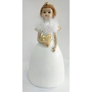 Декор "Ангел" в белом платье с сердечком в руках