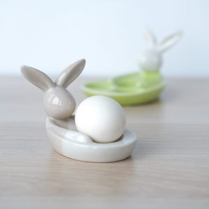 Подставка для яиц "С кроликом" (белый/кофейный)