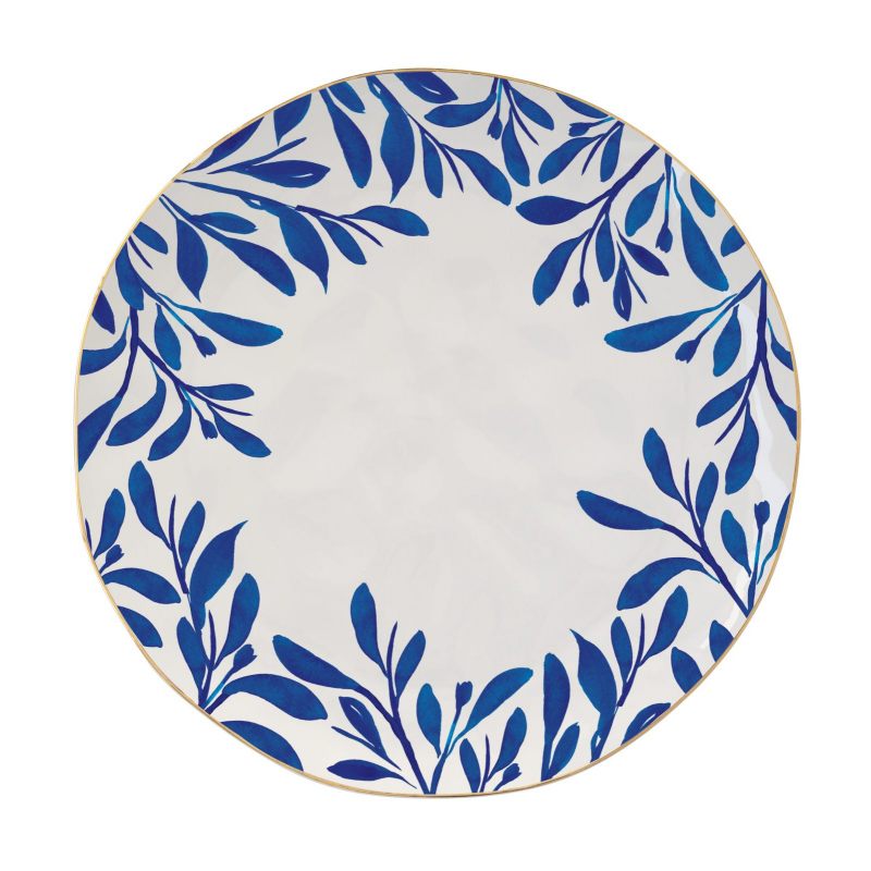 Тарелка обеденная "Elegance" с синими листочками