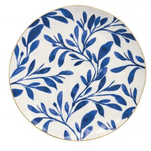 Тарелка десертная "Elegance" с синими листочками