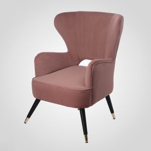 Дизайнерское мягкое кресло с фигурной спинкой в стиле арт-деко