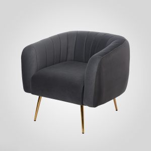 Дизайнерское мягкое кресло с низкой спинкой в стиле арт-деко