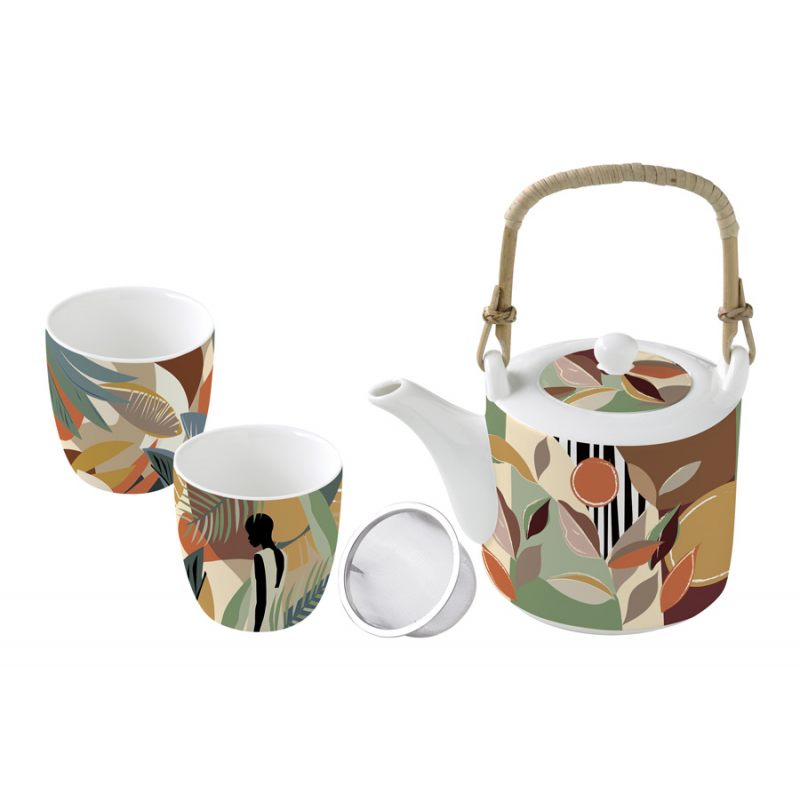 Набор для чая "Килиманджаро": чайник с 2 чашками в подарочной упаковке
