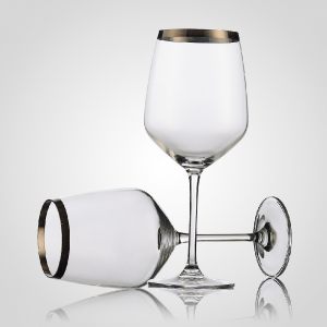 Бокал стеклянный для белого вина с бронзовой каймой