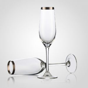 Бокал стеклянный для шампанского с бронзовой каймой