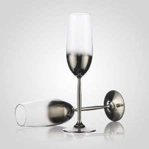 Бокал стеклянный для шампанского с напылением "Gray Seduction"