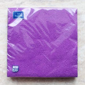 Салфетки бумажные трехслойные "Барокко. Фиолетовый"