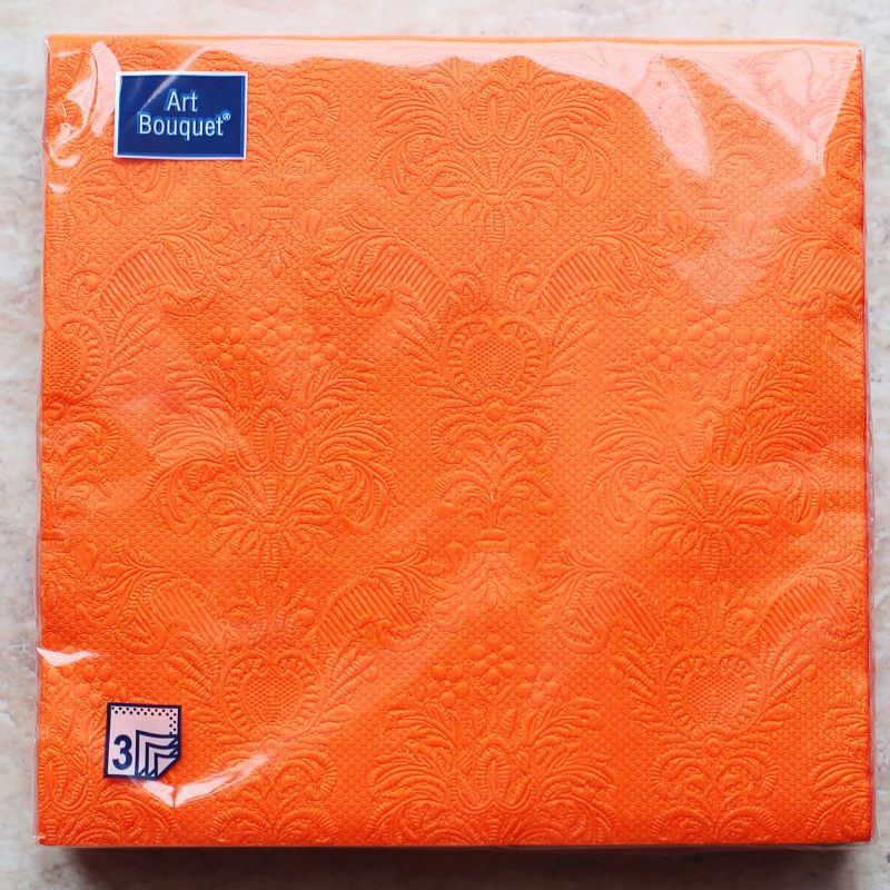Салфетки бумажные трехслойные "Барокко. Оранжевый"