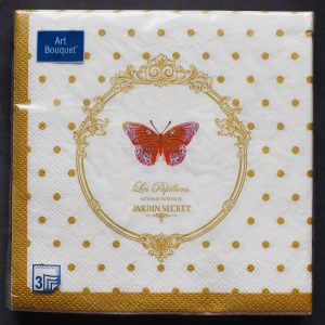 Салфетки бумажные трехслойные "Бабочки de luxe"