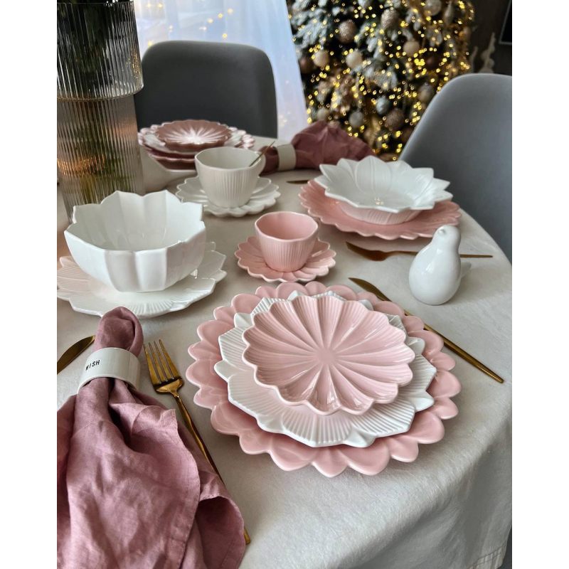 Чашка для кофе с блюдцем "Lotus magic" 150мл розовая