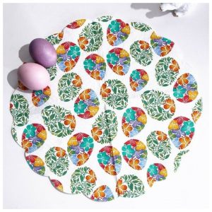 Салфетки бумажные трехслойные круглые "Акварельные яйца"