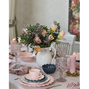 Тарелка суповая "Lotus magic" розовая 22см