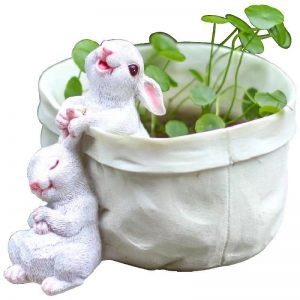 Цветочный горшок/кашпо для цветов керамика "Два кролика"