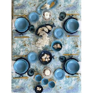 Сервиз  "Marine World Collection" небесно-голубой на 6 персон с чайными парами