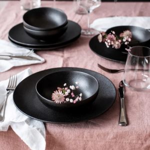 Столовый сервиз на 4 персоны "Caviar" Black в подарочной упаковке