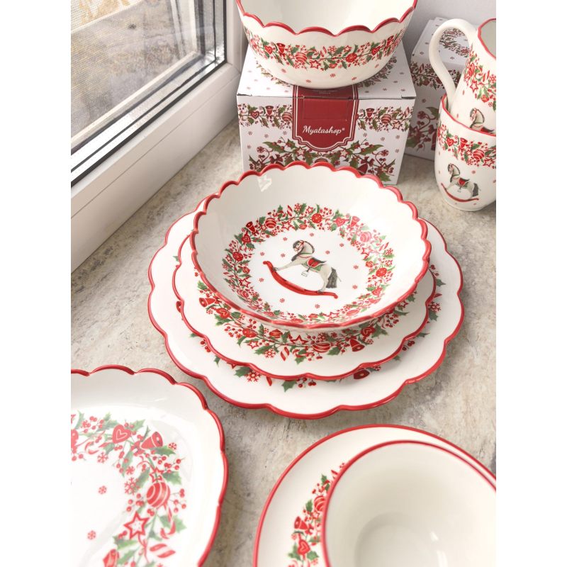 Овальное новогоднее блюдо "Christmas Traditions" 32см