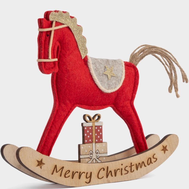 Новогодняя статуэтка "Bright horse Лошадка-качалка" 19 см
