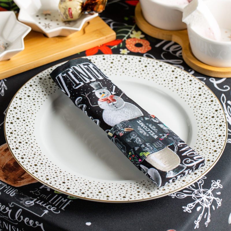Салфетка "Новогодняя" черная