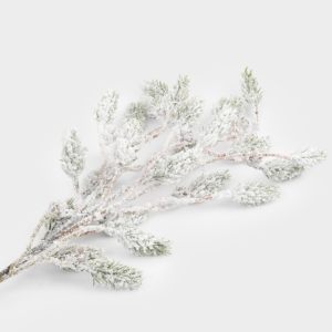 Новогодняя заснеженная ветка декоративная "Зима"