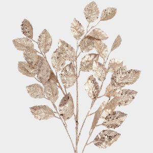 Новогодняя ветка декоративная "Золотые листья"