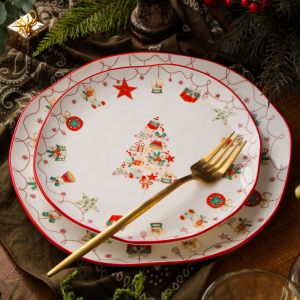 Новогодний набор тарелок "Christmas Gift" на 6 персон, 2 вида
