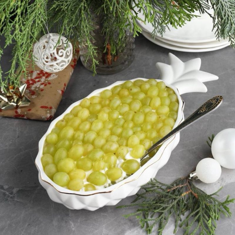 Салатник "Harvest Collection Ананас" с золотым ободком