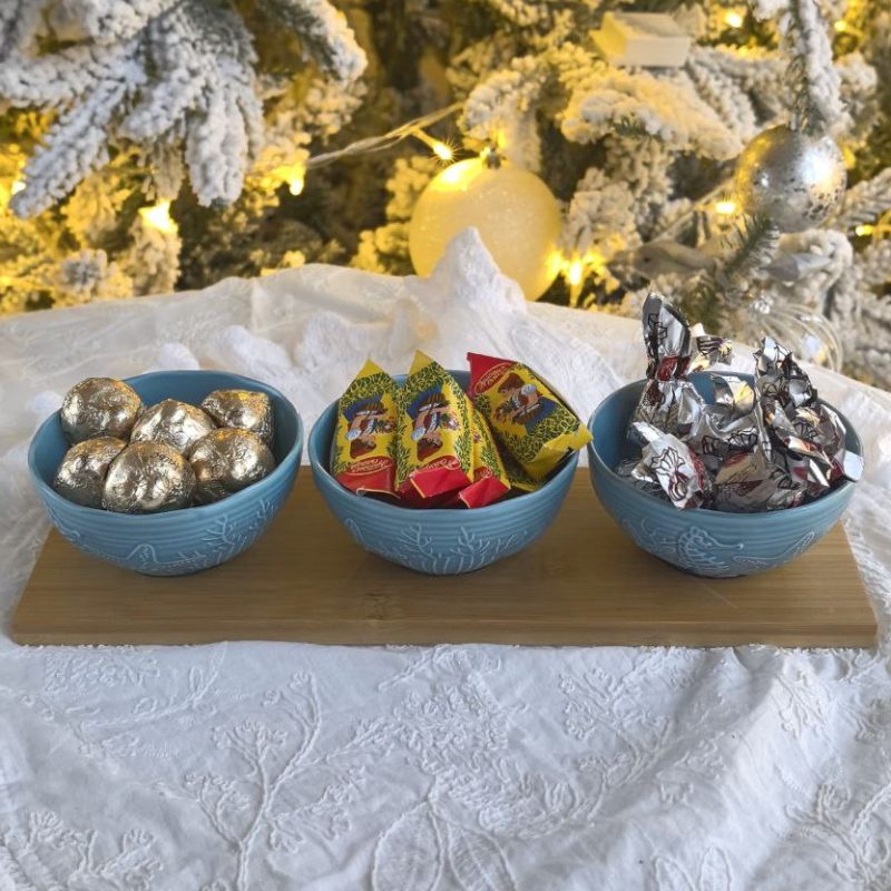 Набор для сервировки "Морской" 3 чаши на подносе из летней коллекции "Marine World Collection"