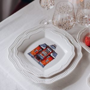 Новогодний набор тарелок "Snow Town" в подарочной упаковке, 2 вида