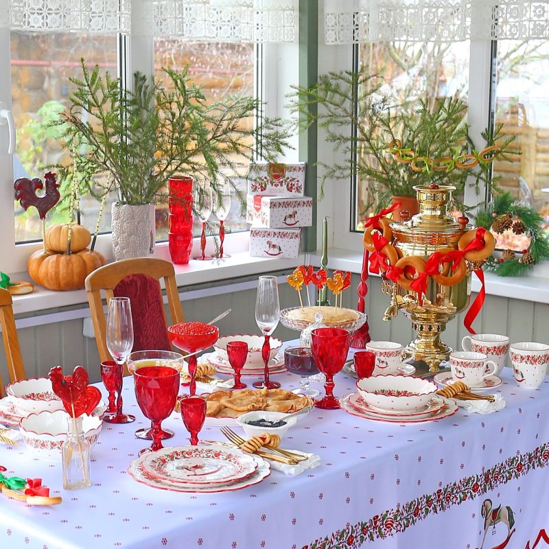 Новогодний сервиз "Christmas Traditions" на 6 персон с кружками, на 27 предметов