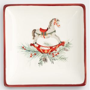 Новогоднее блюдо "Лошадка" 15 см в подарочной упаковке