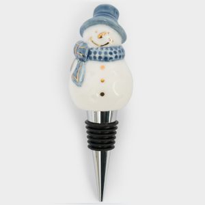 Новогодняя винная пробка "Снеговик" 12 см