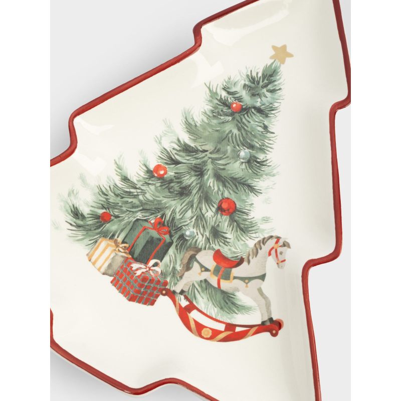 Новогоднее блюдо "Лошадка у елки" 30 см в подарочной упаковке