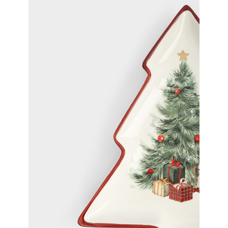 Новогоднее блюдо "Лошадка у елки" 30 см в подарочной упаковке