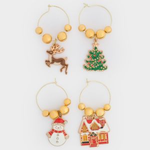 Набор подвесок для бокалов "Новогодние символы" 4 шт