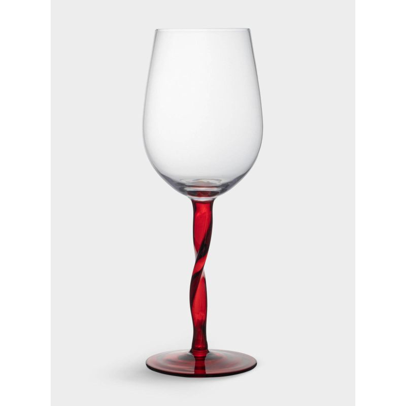 Новогодний набор бокалов для вина "Villalago" на красной ножке 540 мл, 2 шт
