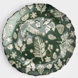 Новогодняя тарелка закусочная "Еловые ветки" 22 см